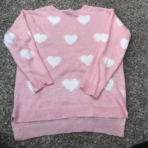 Heart lightweight pink sweater